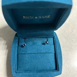 Authentic Blue Sapphire Gemstones on Platinum earring (total 0.26ct) with cert